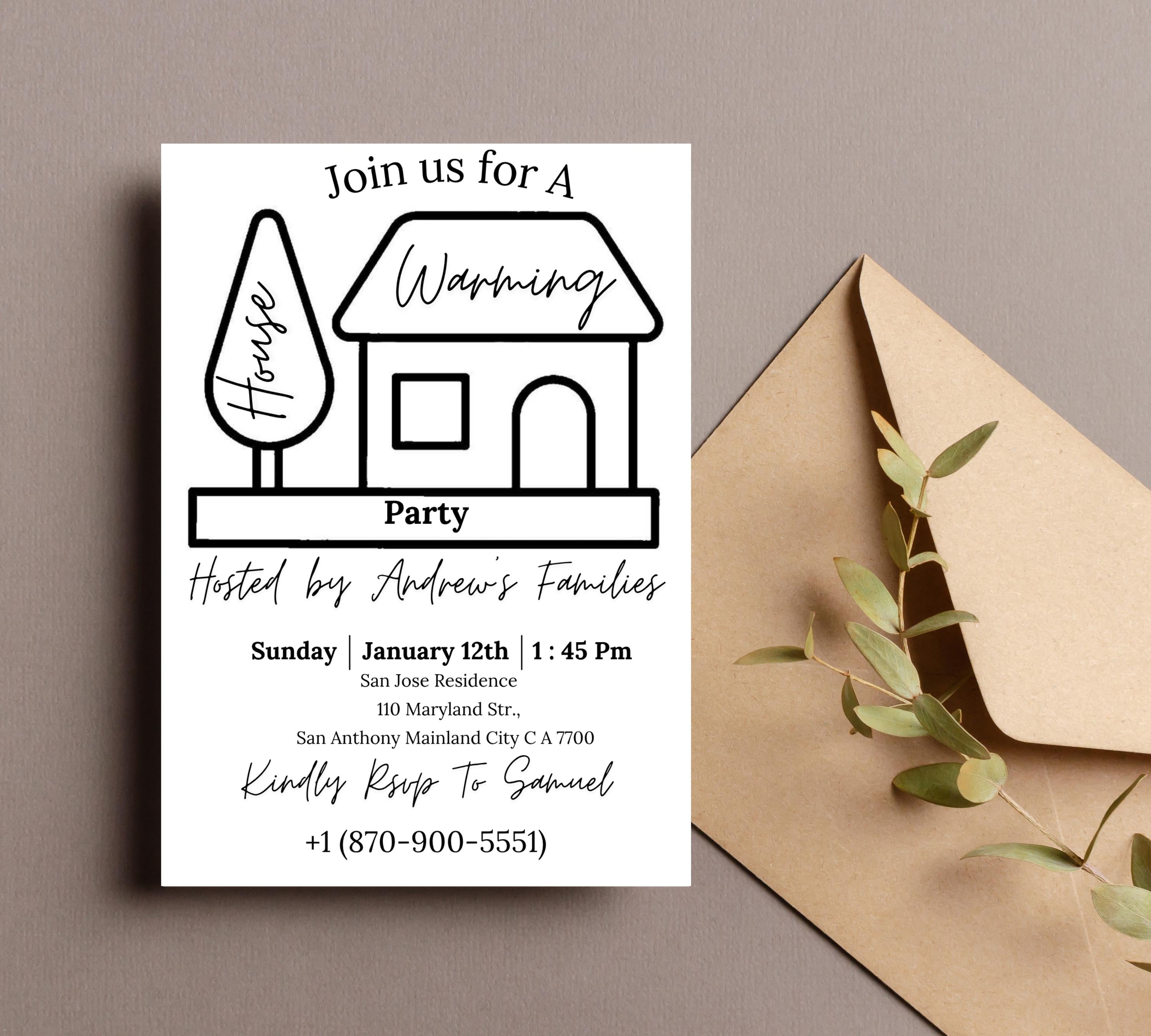 House Warming Invitation, House Warming Party, Modern, Housewarming Party, Editable Invitation, New Home Parties, Home Sweet Home Printable