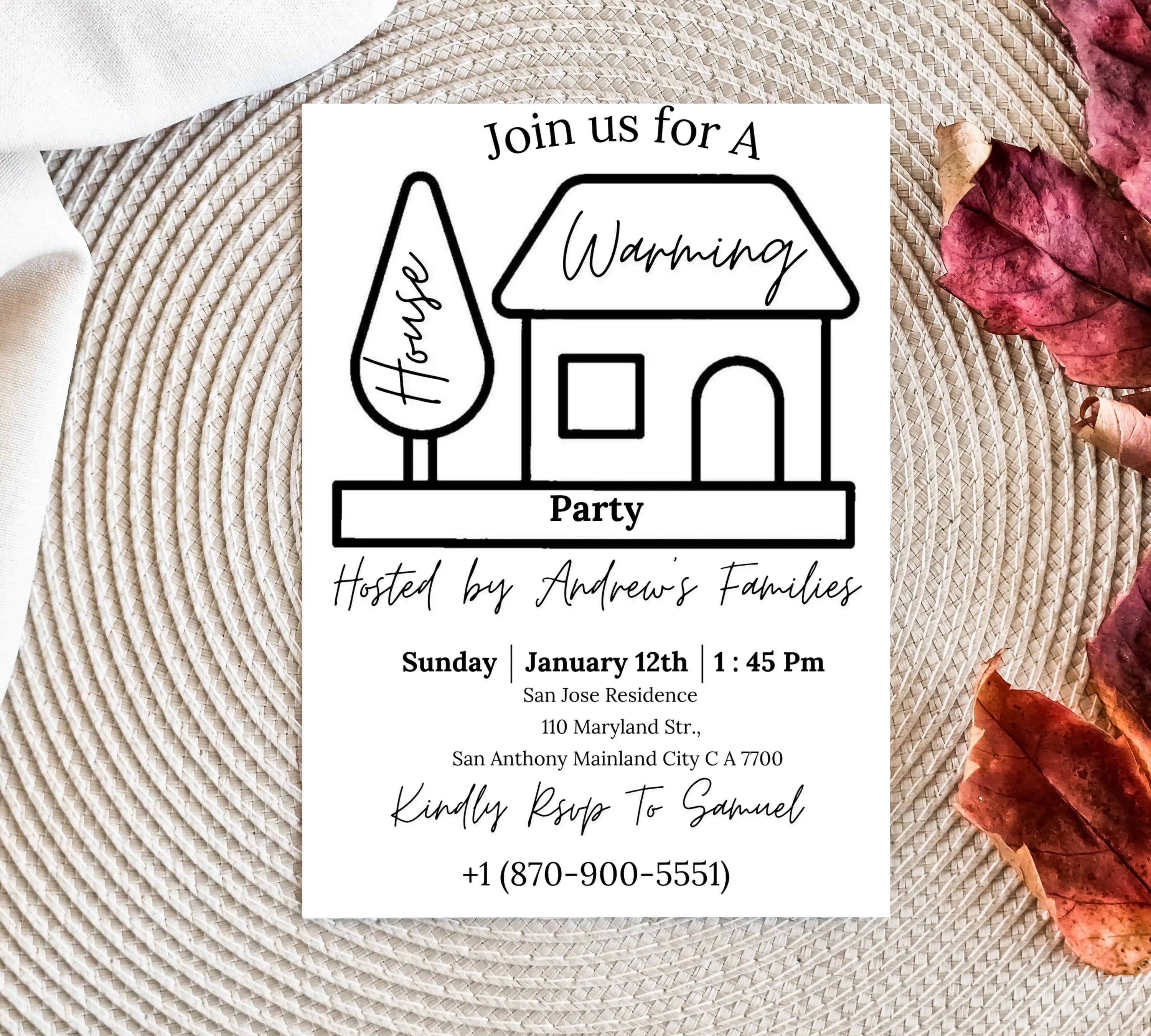 House Warming Invitation, House Warming Party, Modern, Housewarming Party, Editable Invitation, New Home Parties, Home Sweet Home Printable