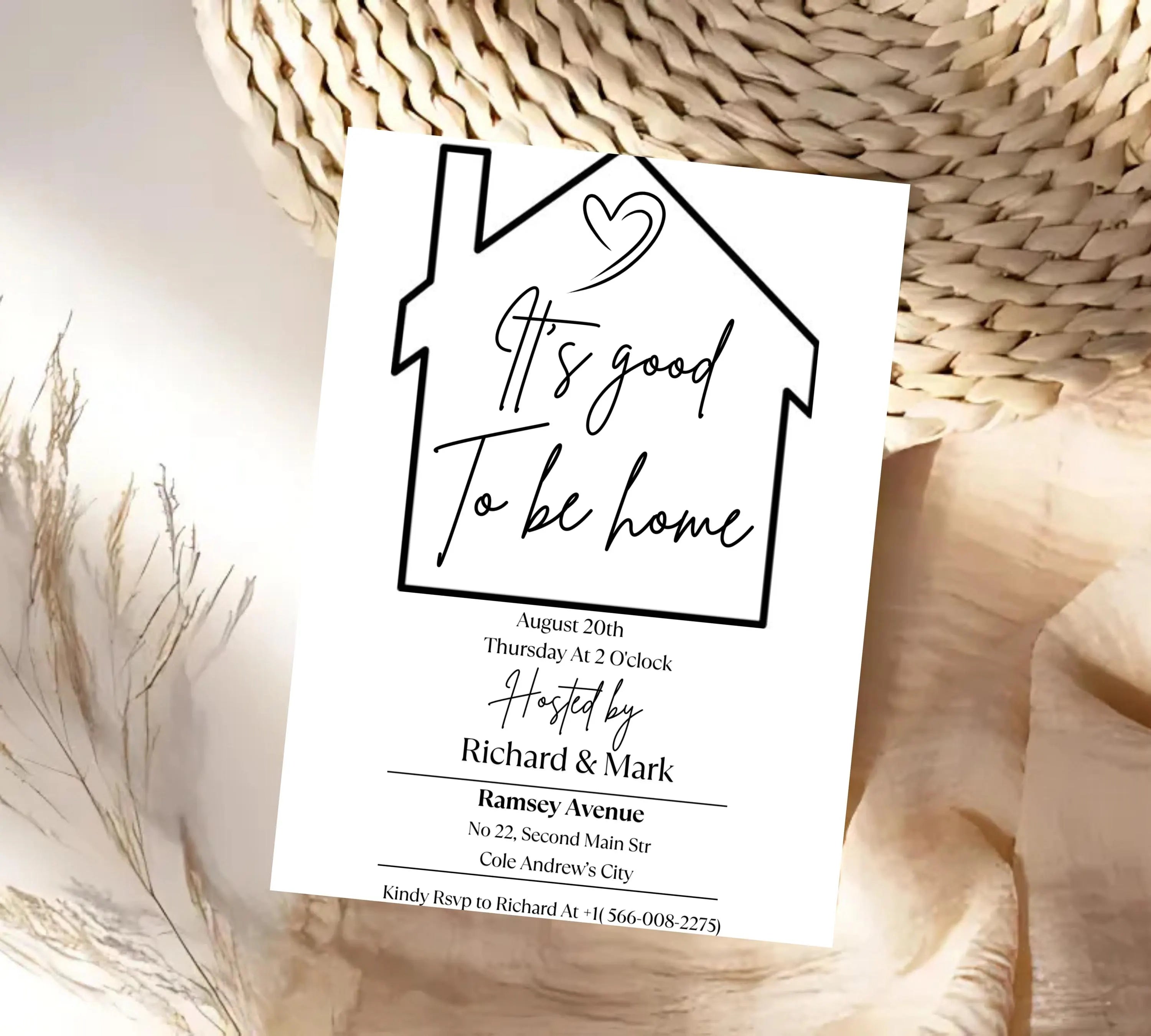 House Warming Invitation, House Warming Party, Modern, Housewarming Party, Printable or Text Invite, Digital, House Party Evite, House Evite