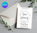 Housewarming Party Invitation, Modern Housewarming Party Invite, Minimalist, We're All Settled In Invitation, Moving Announcement, Digital