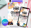 Painting Birthday Party Invitation, Art Party Invitation, Art Birthday Party Invitation, Dress for a Mess, Art Themed, Instant Download