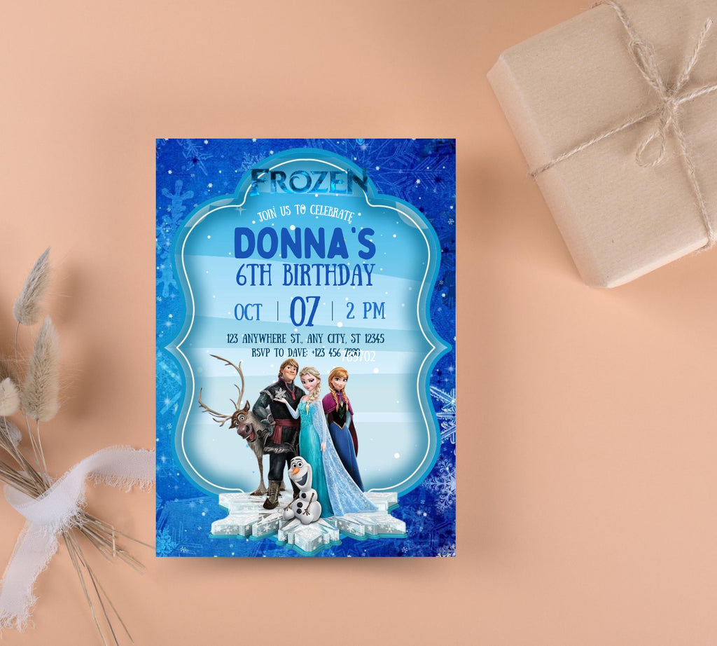 FROZEN Birthday Invitation, Elsa Birthday Invitation, Winter Snow Birthday Printable, Editable Instant Download, Frozen Party Invitation