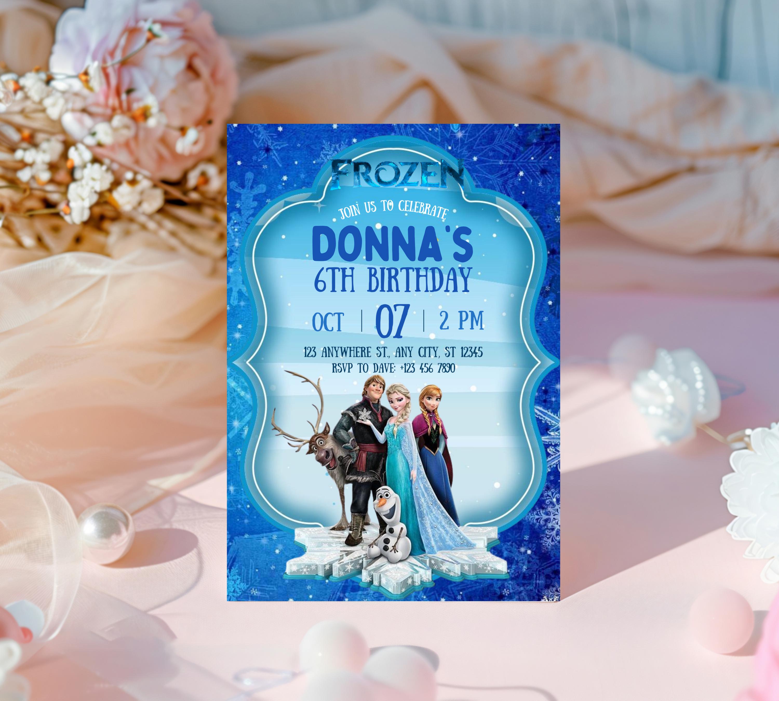 FROZEN Birthday Invitation, Elsa Birthday Invitation, Winter Snow Birthday Printable, Editable Instant Download, Frozen Party Invitation