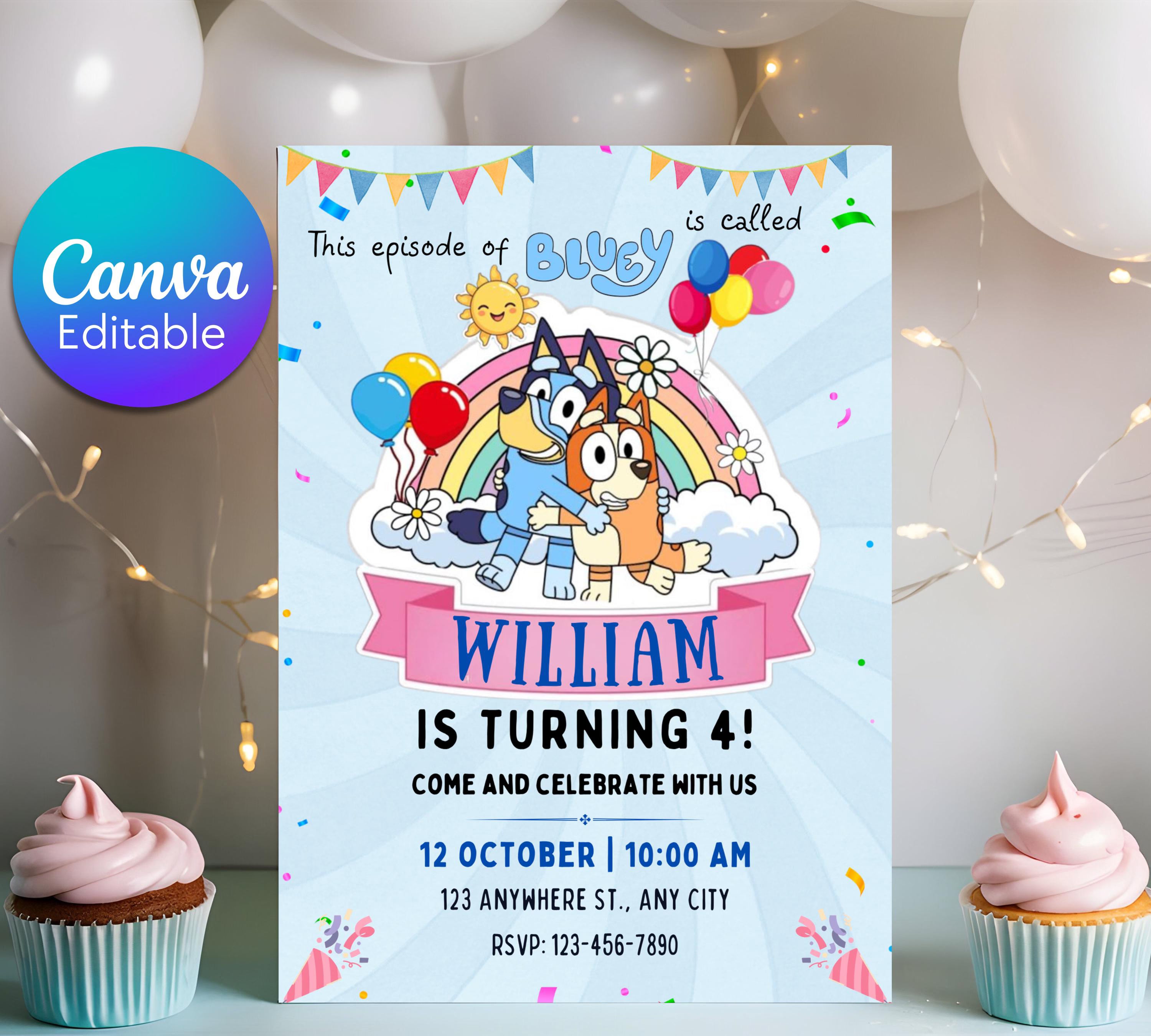 Bluey Editable Birthday Invitation, On This Episode of Bluey, Bluey Themed Boys Birthday Invite, Fully Customizable, Instant Download