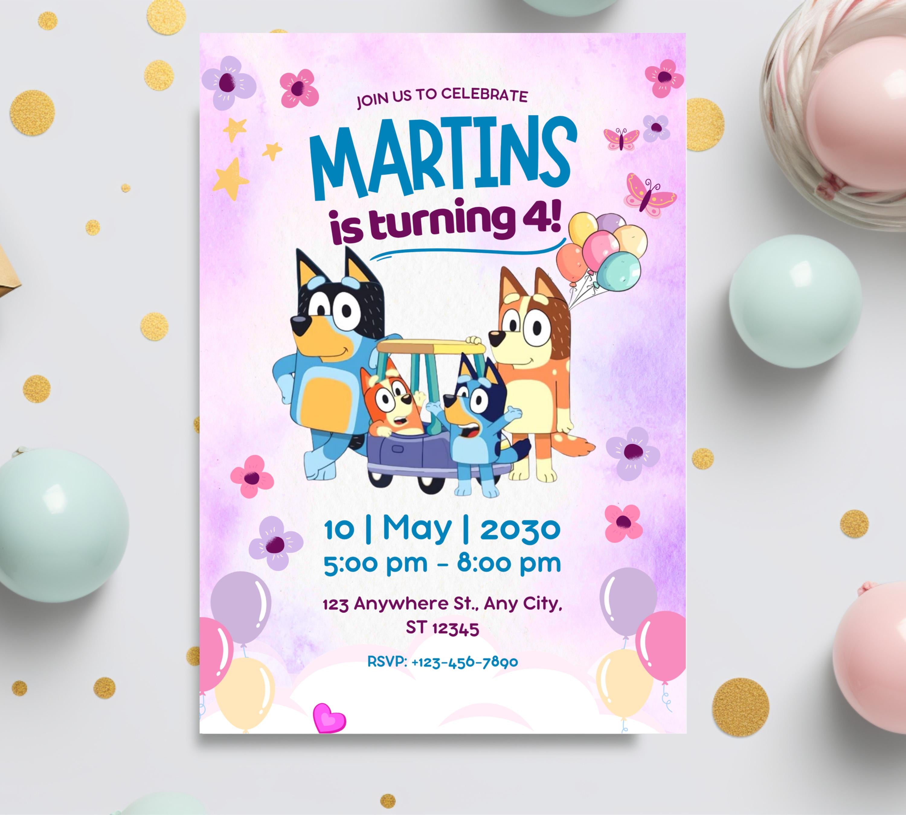 Editable Bluey Birthday Invitation, On This Episode of Bluey, Bluey Themed Kids Birthday Invite, Kids Party Theme Bluey Invitation
