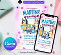Editable Bluey Birthday Invitation, On This Episode of Bluey, Bluey Themed Kids Birthday Invite, Kids Party Theme Bluey Invitation