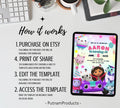 Editable Gabby Dollhouse Birthday Invitation, Gabbys Dollhouse Kids Party Invite, Digital Gabby Dollhouse Birthday Invite, Gabby Template