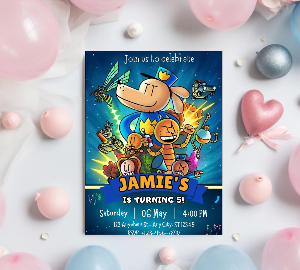 Editable Dog Man Birthday Invitation, Dog Man Invitation, Editable Kids Birthday Invitation, Dog Man Movie Invitation, DogMan Birthday