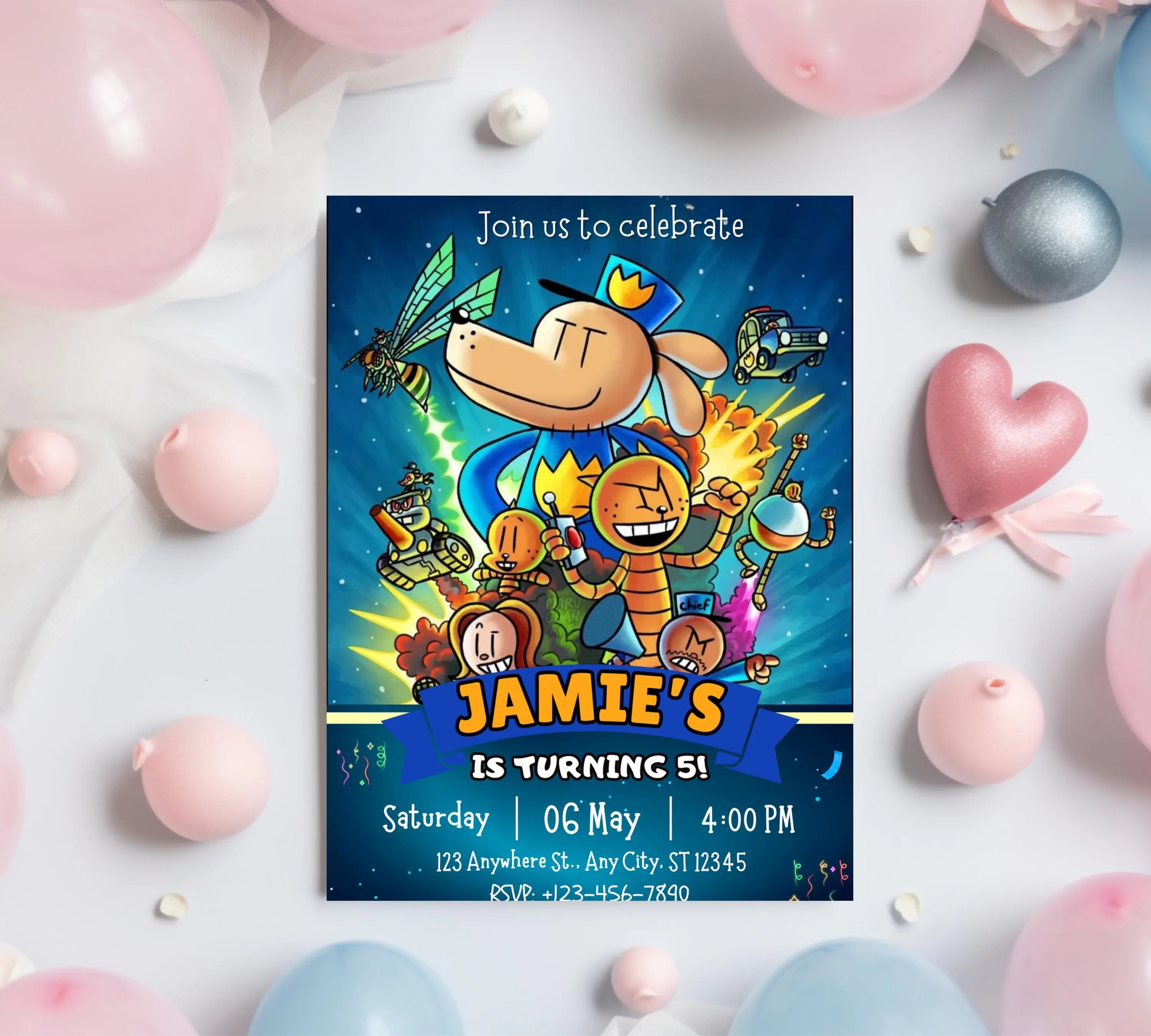 Editable Dog Man Birthday Invitation, Dog Man Invitation, Editable Kids Birthday Invitation, Dog Man Movie Invitation, DogMan Birthday