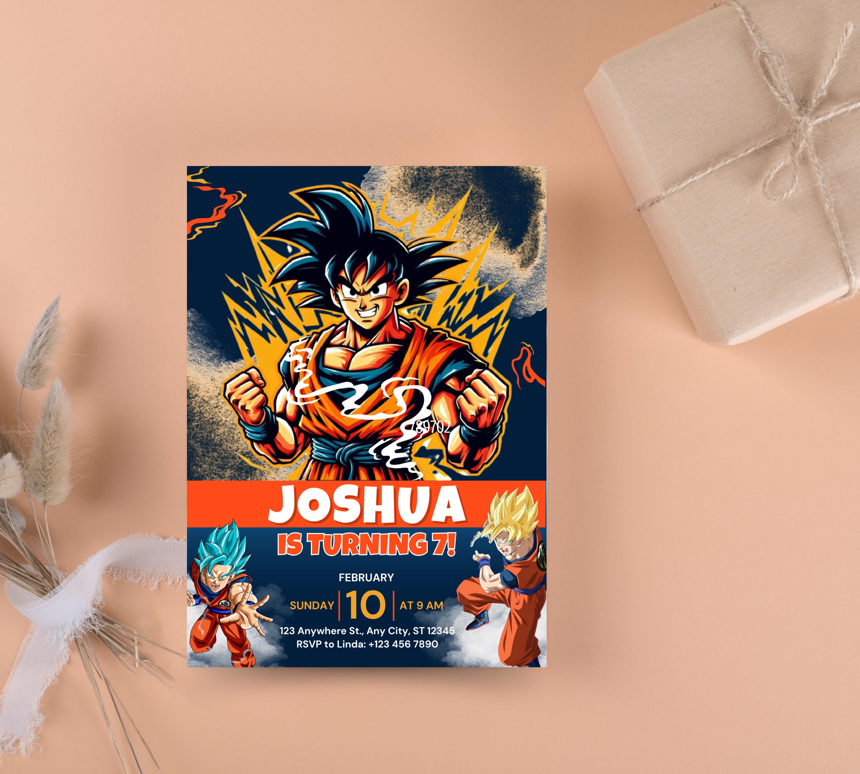 Dragon Ball Birthday Invitation Template, Editable Digital Kids Birthday Party Template, Boys Birthday Party Invite, Instant Download
