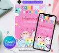 Editable Squishmallow Birthday Invitation, Squishmallow Invitation for Kids, Squish Birthday Party Invite, Digital Kids Party Invitation