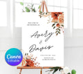 Editable Autumn Wildflower Welcome Sign, Printable Floral Wedding Welcome Sign, Fall Wildflower Welcome Wedding Sign, Instant Download