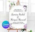 Lavender wedding Welcome Sign Template, Floral wedding welcome sign Download, Printable wedding welcome sign, Editable wedding welcome sign