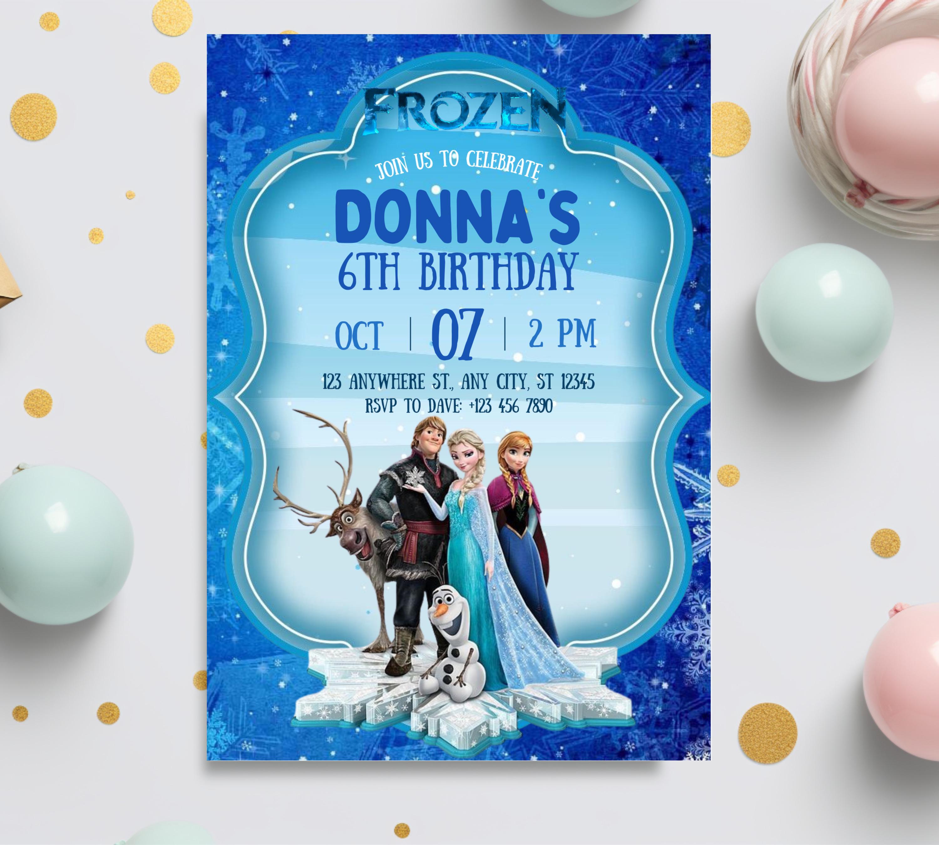 FROZEN Birthday Invitation, Elsa Birthday Invitation, Winter Snow Birthday Printable, Editable Instant Download, Frozen Party Invitation