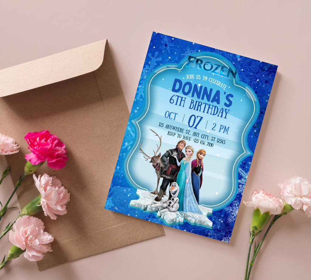FROZEN Birthday Invitation, Elsa Birthday Invitation, Winter Snow Birthday Printable, Editable Instant Download, Frozen Party Invitation