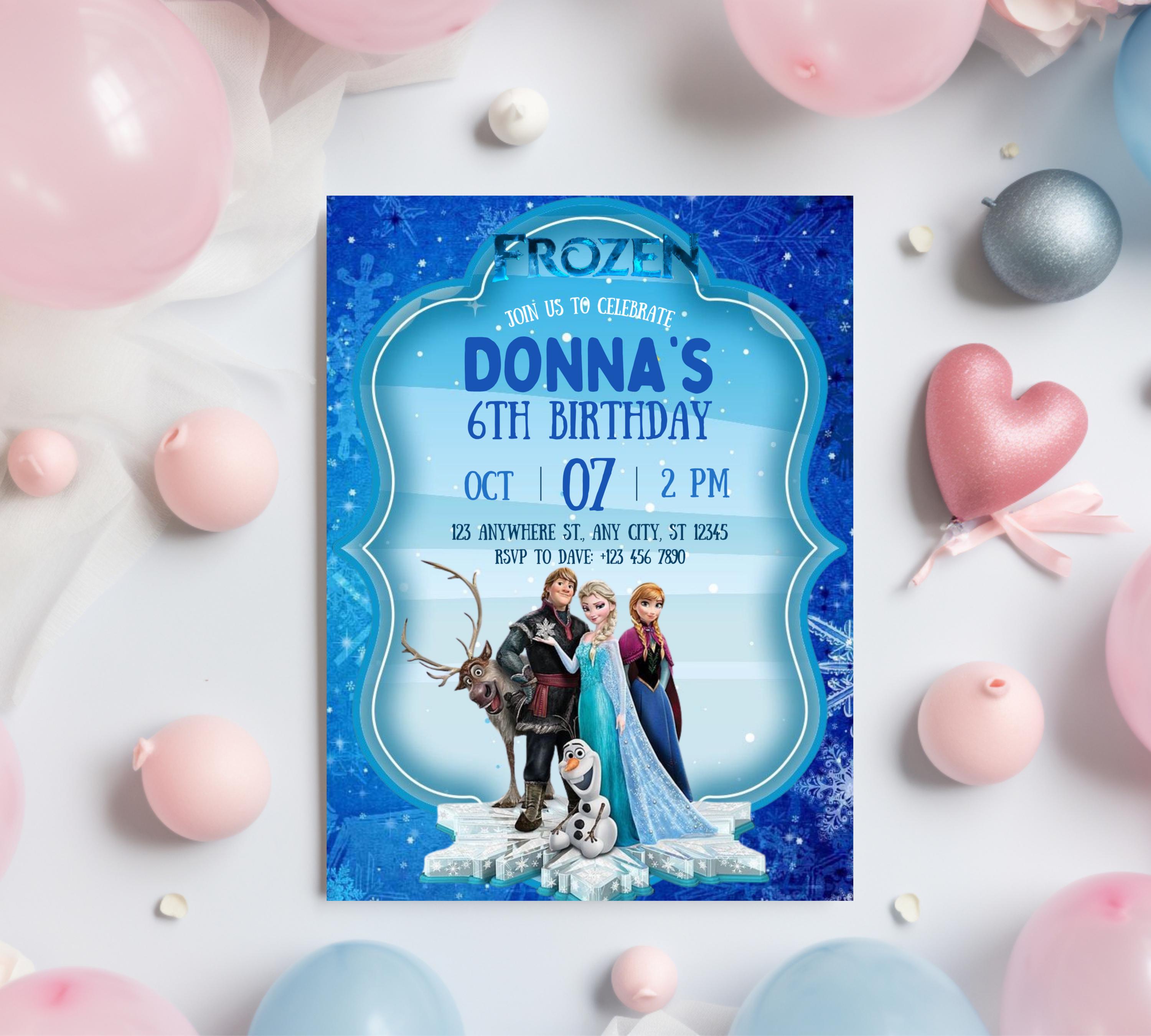 FROZEN Birthday Invitation, Elsa Birthday Invitation, Winter Snow Birthday Printable, Editable Instant Download, Frozen Party Invitation