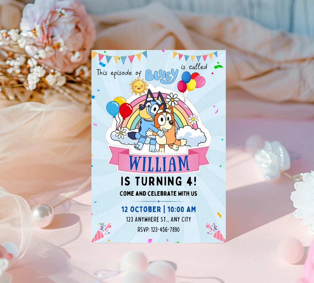 Bluey Editable Birthday Invitation, On This Episode of Bluey, Bluey Themed Boys Birthday Invite, Fully Customizable, Instant Download
