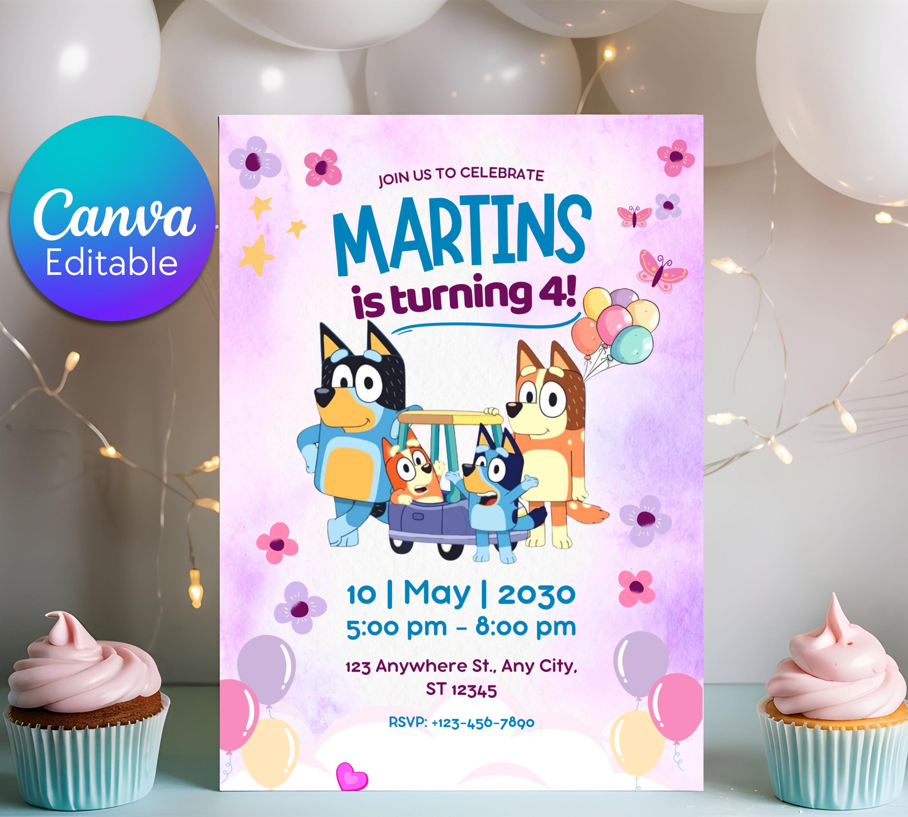 Editable Bluey Birthday Invitation, On This Episode of Bluey, Bluey Themed Kids Birthday Invite, Kids Party Theme Bluey Invitation