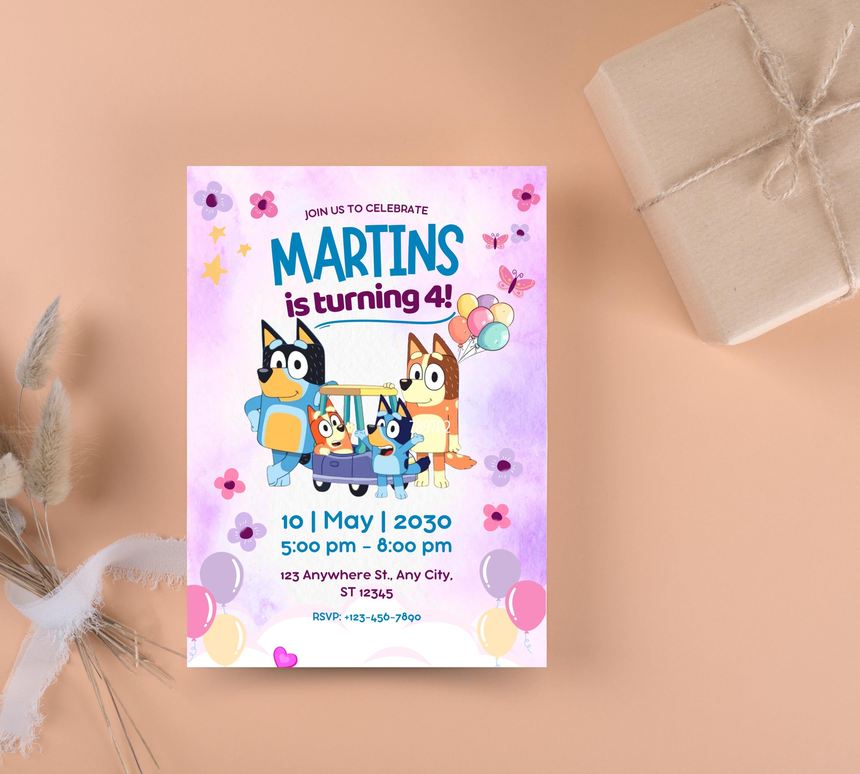 Editable Bluey Birthday Invitation, On This Episode of Bluey, Bluey Themed Kids Birthday Invite, Kids Party Theme Bluey Invitation