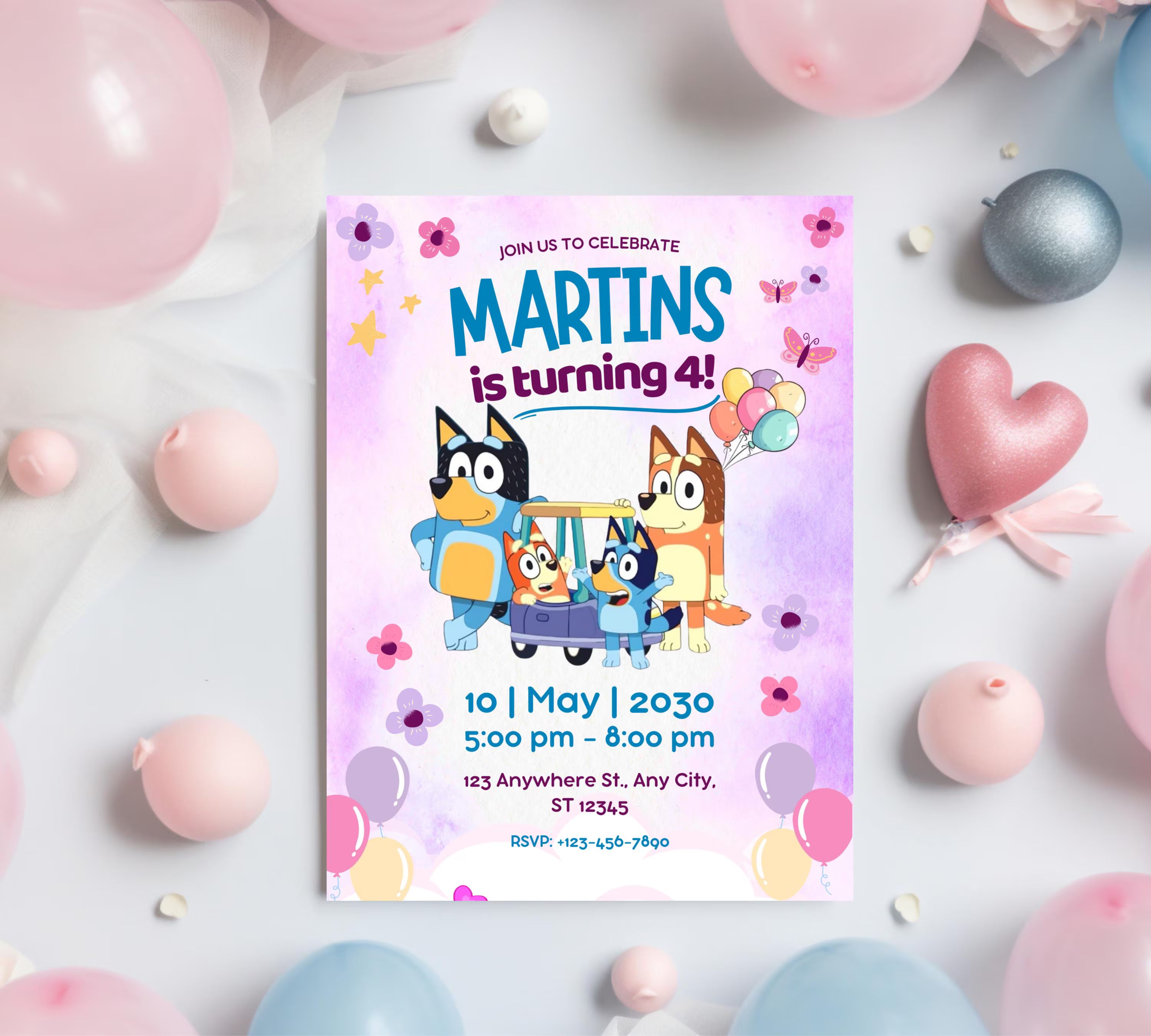 Editable Bluey Birthday Invitation, On This Episode of Bluey, Bluey Themed Kids Birthday Invite, Kids Party Theme Bluey Invitation
