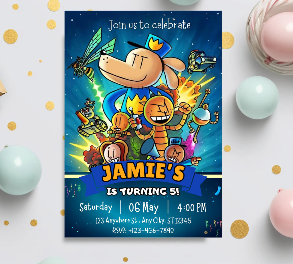 Editable Dog Man Birthday Invitation, Dog Man Invitation, Editable Kids Birthday Invitation, Dog Man Movie Invitation, DogMan Birthday