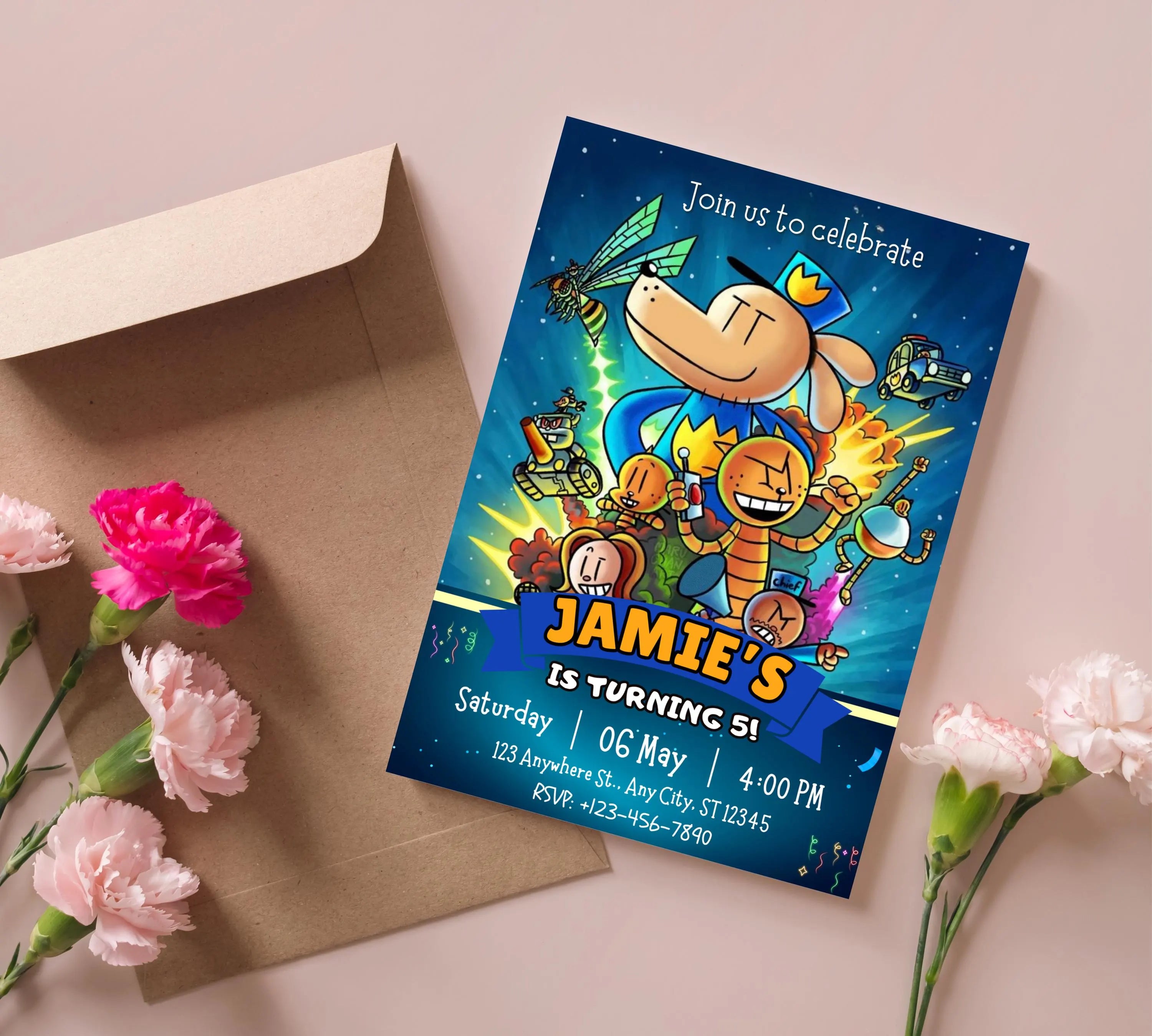 Editable Dog Man Birthday Invitation, Dog Man Invitation, Editable Kids Birthday Invitation, Dog Man Movie Invitation, DogMan Birthday