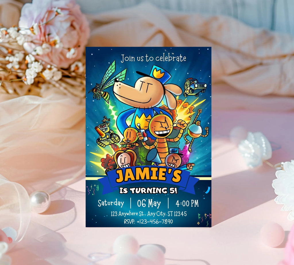 Editable Dog Man Birthday Invitation, Dog Man Invitation, Editable Kids Birthday Invitation, Dog Man Movie Invitation, DogMan Birthday