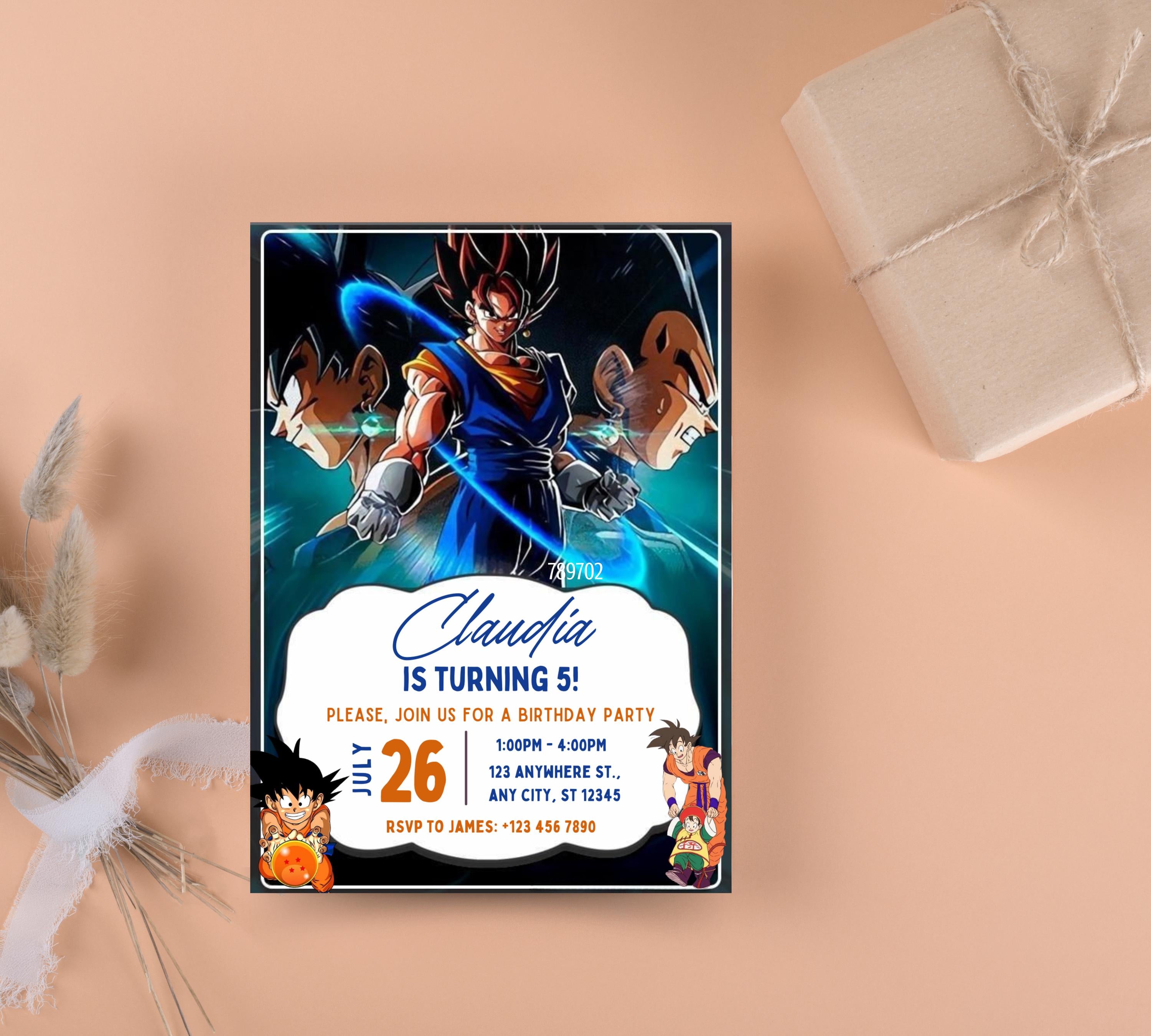 Editable Dragon Ball Birthday Invitation Template, Printable Digital Kids Party Template, Boys Birthday Party Invite, Instant Download