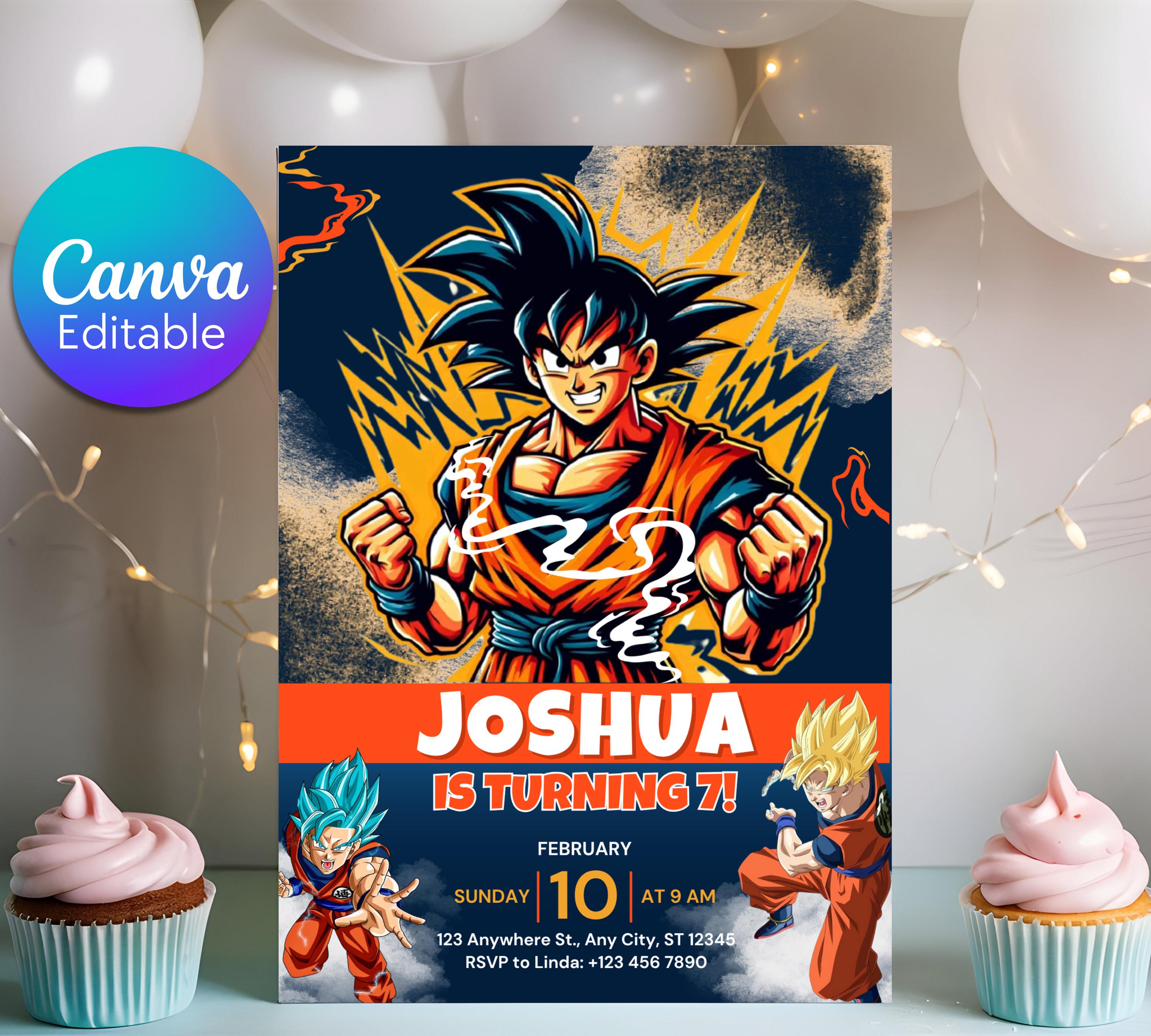 Dragon Ball Birthday Invitation Template, Editable Digital Kids Birthday Party Template, Boys Birthday Party Invite, Instant Download
