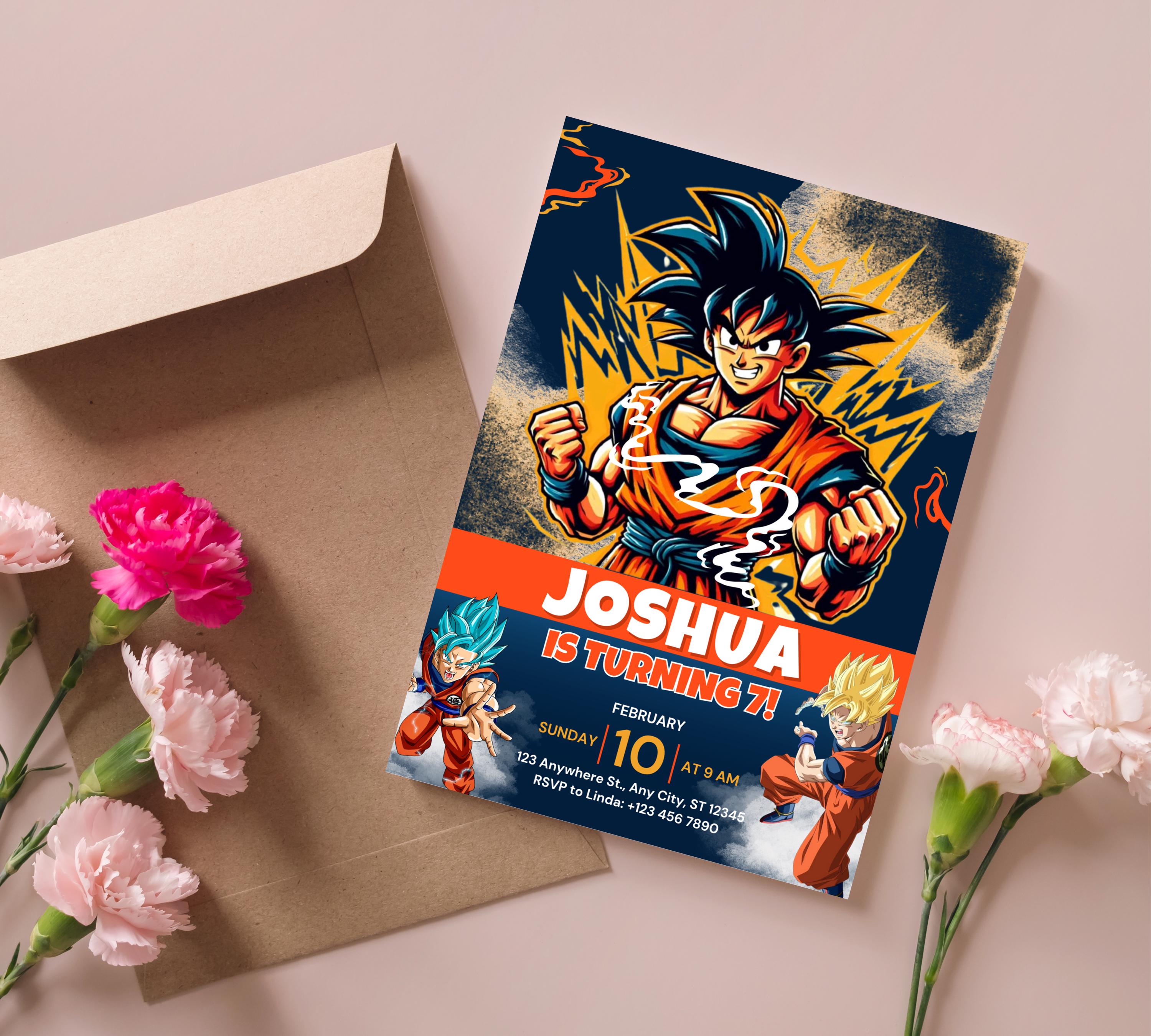Dragon Ball Birthday Invitation Template, Editable Digital Kids Birthday Party Template, Boys Birthday Party Invite, Instant Download