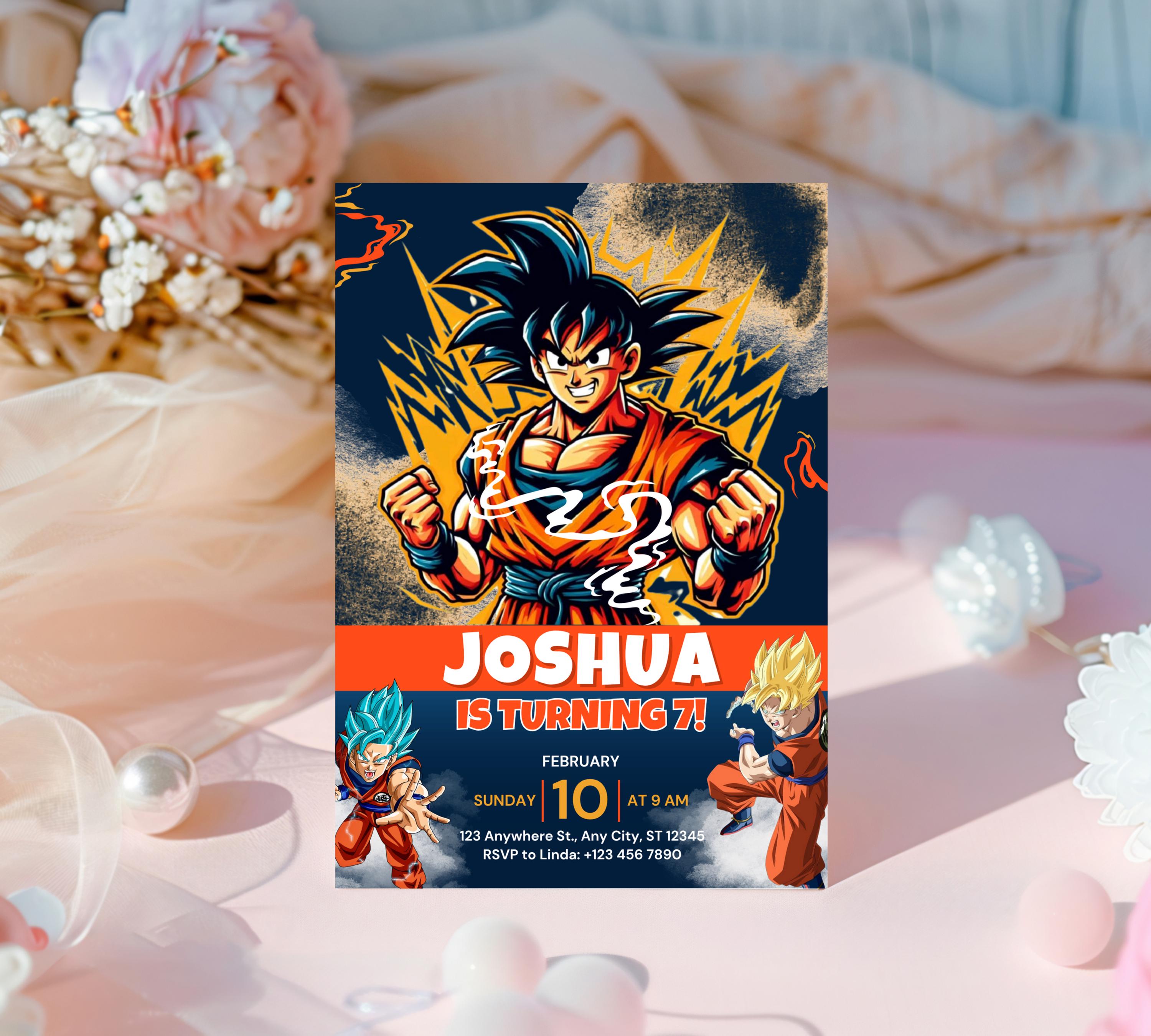 Dragon Ball Birthday Invitation Template, Editable Digital Kids Birthday Party Template, Boys Birthday Party Invite, Instant Download