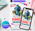 Monster Inc birthday Invitation, Kids Birthday Invite, Printable Monsters University Template, Editable Monsters Inc Boo Birthday Invitation