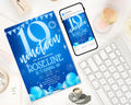 Neon Blue Teenager Birthday Invitation, Birthday Party Invite, Let’s Party, Blue Bold nineteen Birthday Invitation, Instant Download