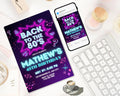 Editable 80s Birthday Party Invitation, Back To The 80s, Throwback Party, Neon Party, Glow Dance, 2000s Birthday, Adult Birthday Invitation