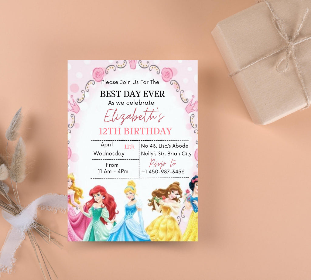 Rapunzel Birthday Invitation, Editable Princess Birthday Invitation, Kids Digital Invitation, Girls Birthday Invitation, Instant Download