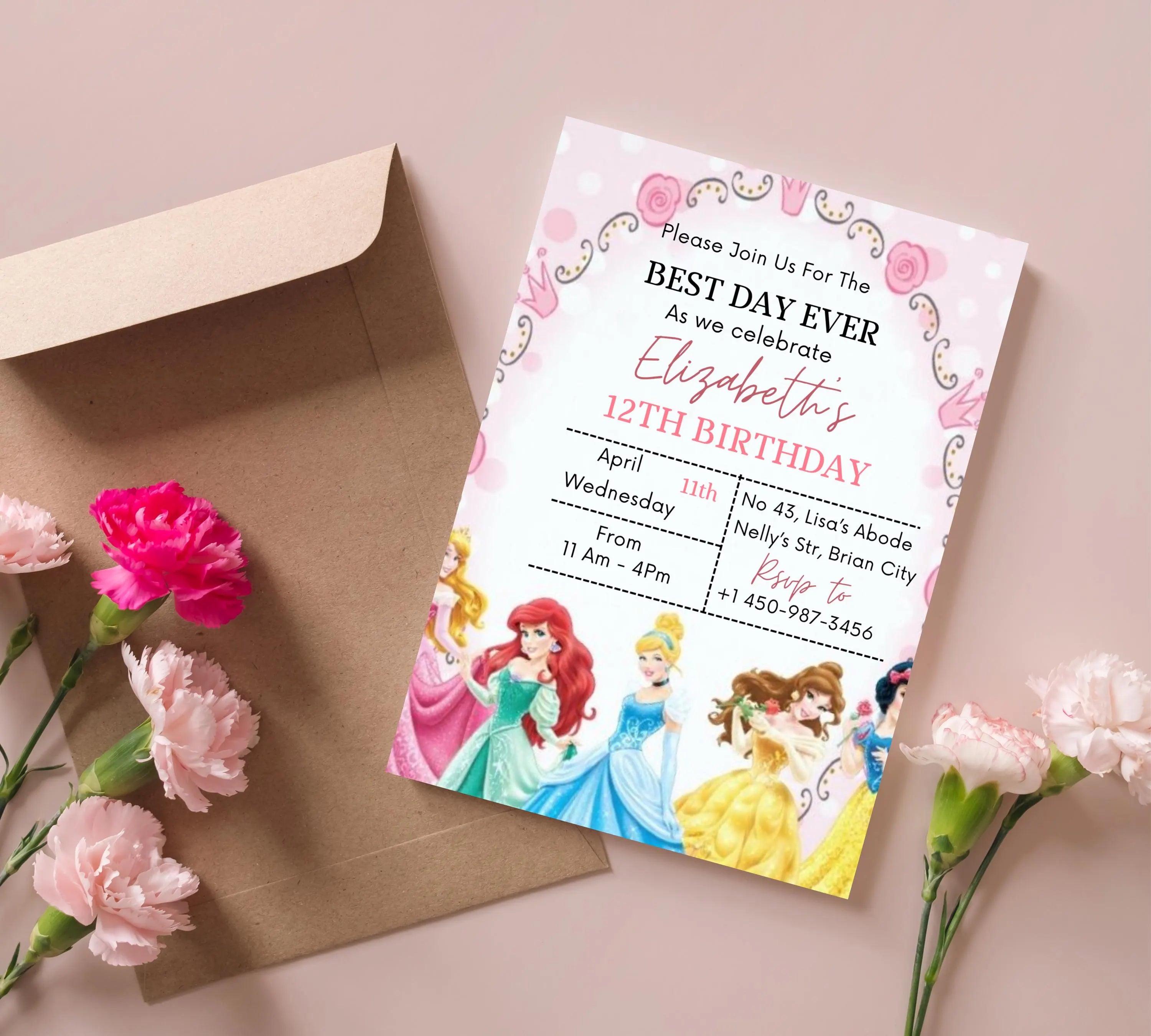 Rapunzel Birthday Invitation, Editable Princess Birthday Invitation, Kids Digital Invitation, Girls Birthday Invitation, Instant Download