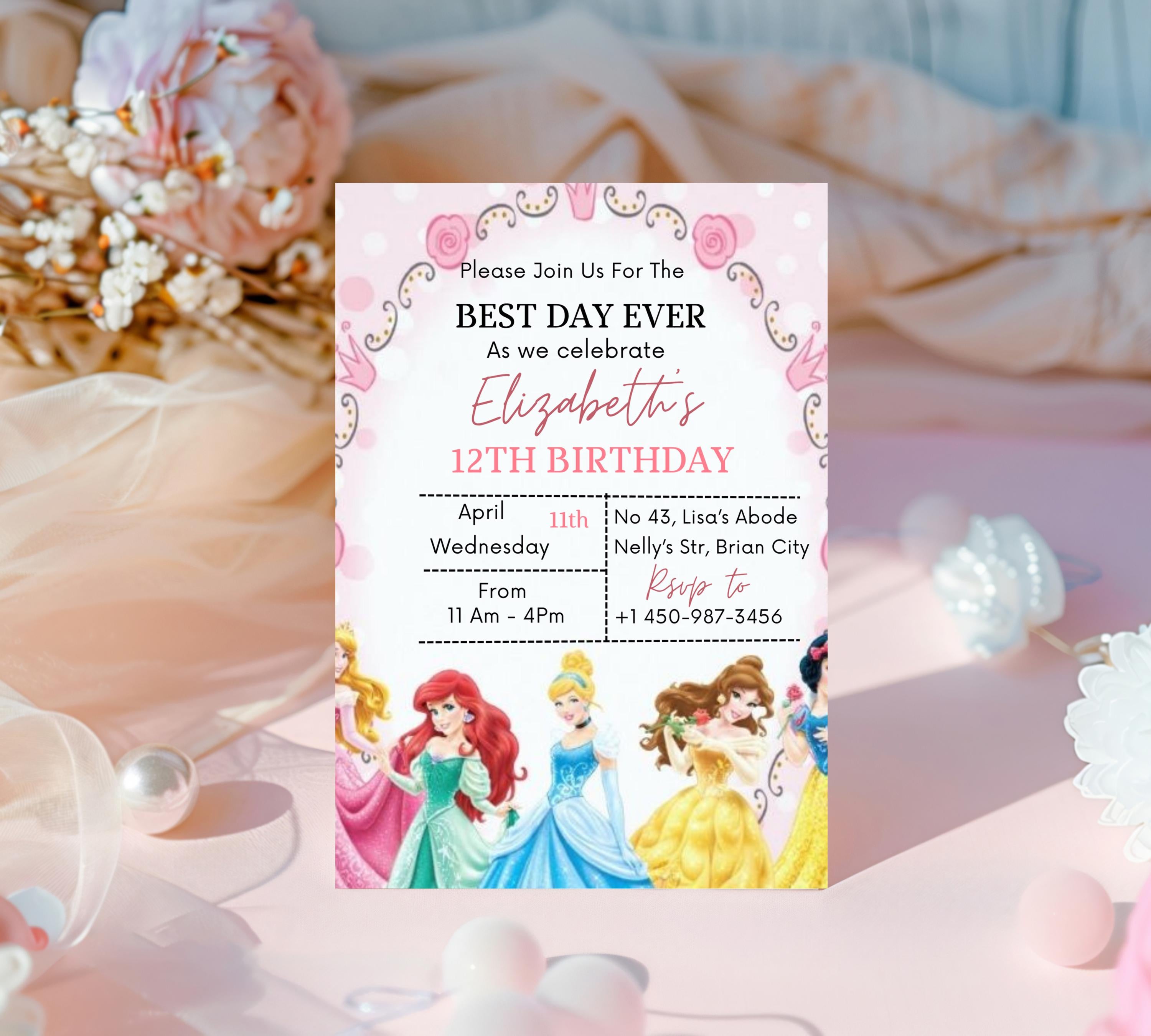 Rapunzel Birthday Invitation, Editable Princess Birthday Invitation, Kids Digital Invitation, Girls Birthday Invitation, Instant Download