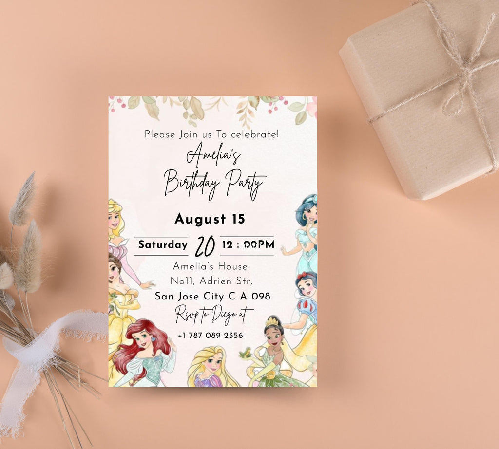EDITABLE Rapunzel Birthday Invitation, Princess Birthday Invitation, Kids Digital Invitation, Girls Birthday Invitation, Instant Download