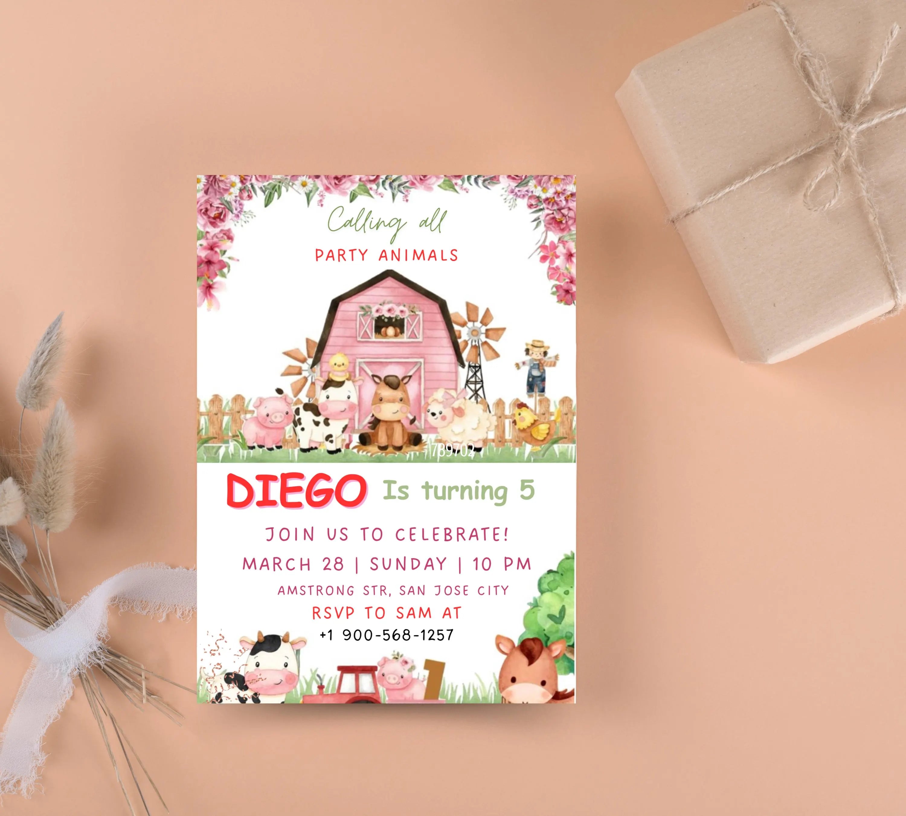 Editable Farm Birthday Invitation, Farm Animals Birthday Invitation, Farm Boy Birthday Invite, Ranch Kids Birthday, Instant Download