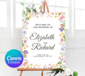 Editable Wildflower Wedding Welcome Sign, Colorful Floral Wedding Garden Party Sign, Rustic Wildflowers Welcome Template, Instant Download