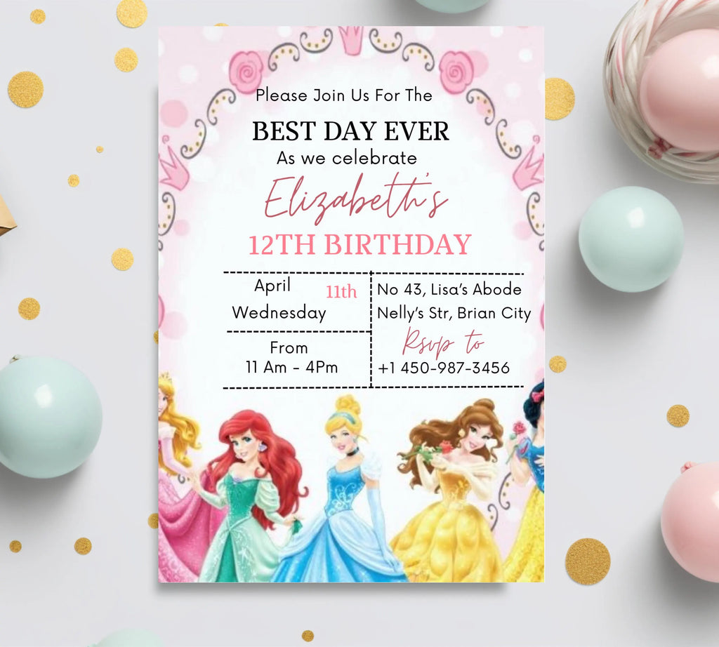 Rapunzel Birthday Invitation, Editable Princess Birthday Invitation, Kids Digital Invitation, Girls Birthday Invitation, Instant Download
