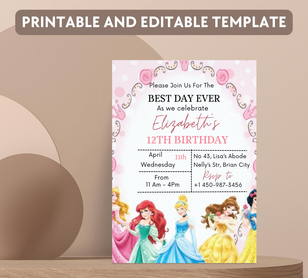 Rapunzel Birthday Invitation, Editable Princess Birthday Invitation, Kids Digital Invitation, Girls Birthday Invitation, Instant Download