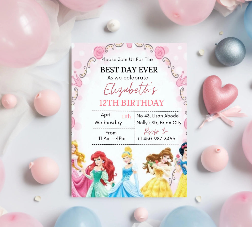 Rapunzel Birthday Invitation, Editable Princess Birthday Invitation, Kids Digital Invitation, Girls Birthday Invitation, Instant Download