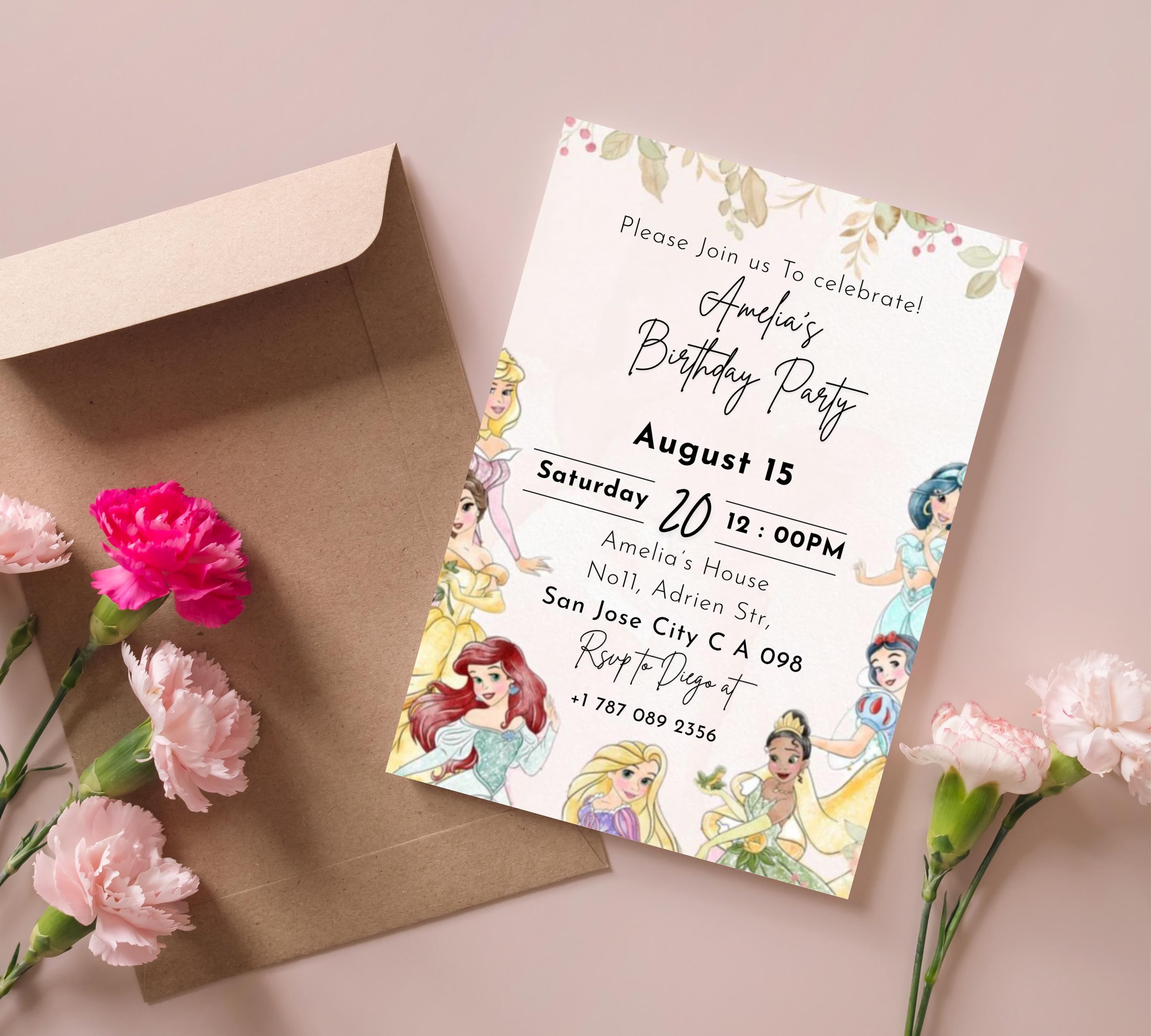 EDITABLE Rapunzel Birthday Invitation, Princess Birthday Invitation, Kids Digital Invitation, Girls Birthday Invitation, Instant Download