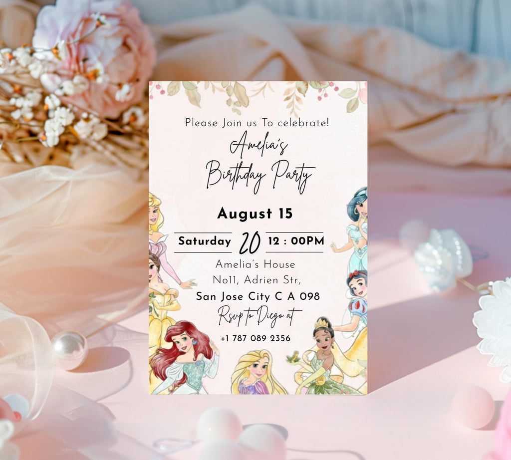 EDITABLE Rapunzel Birthday Invitation, Princess Birthday Invitation, Kids Digital Invitation, Girls Birthday Invitation, Instant Download