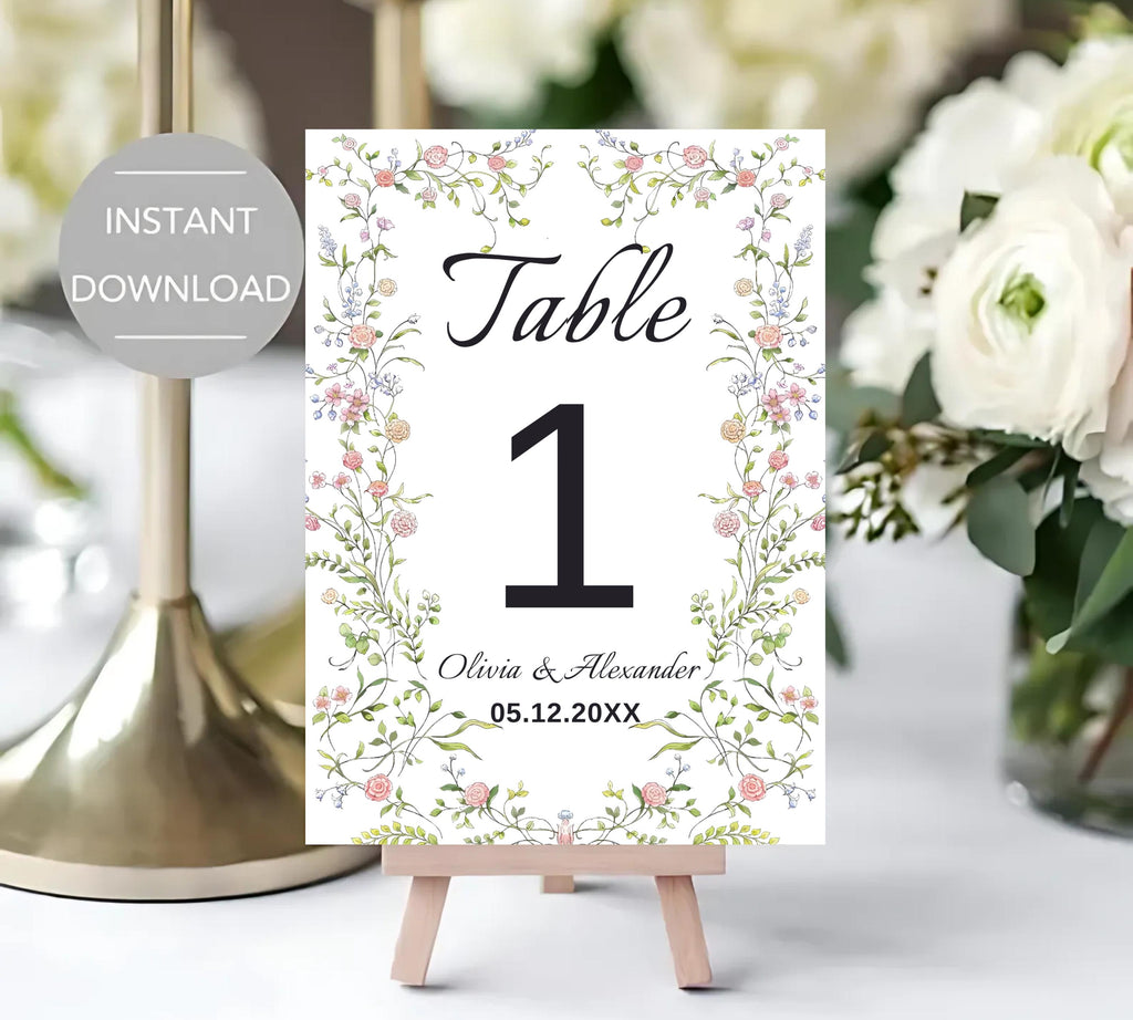 Soft Pastel Garden Wedding Invitation bundle, Pastel Wildflower Wedding Invitation suit, Elegant Garden Flowers Wedding Invite set.