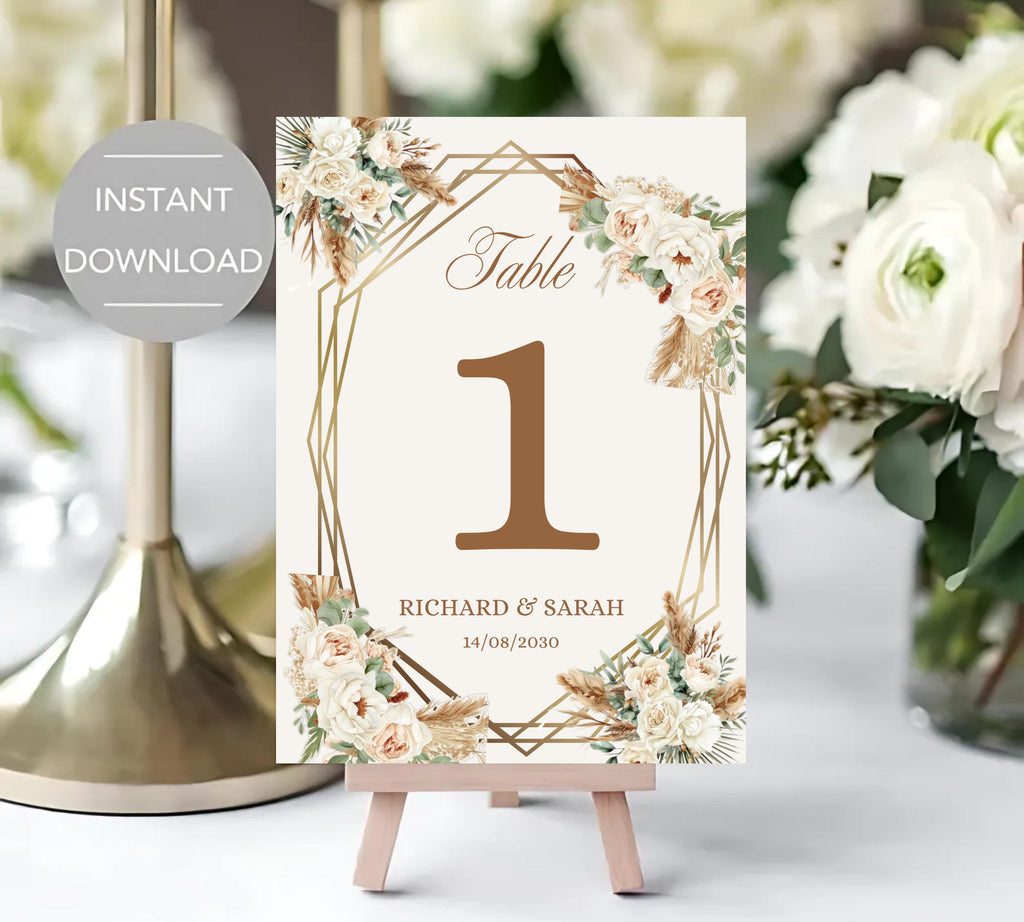 Boho Watercolor Wedding Reception bundle, Bohemian Wedding Template Suite, Watercolor Floral Boho Wedding Invitation bundle, RSVP QR Code
