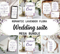 Romantic lavender floral wedding invite bundle, Lavender Wedding Invitation Bundle , Purple Floral Wedding Invite Set, Boho Wedding Suite
