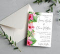 Editable Tropical Floral Wedding Invitations bundle, Printable Wedding Invite set, Tropical Floral Canva Template, DIY Wedding Invitation