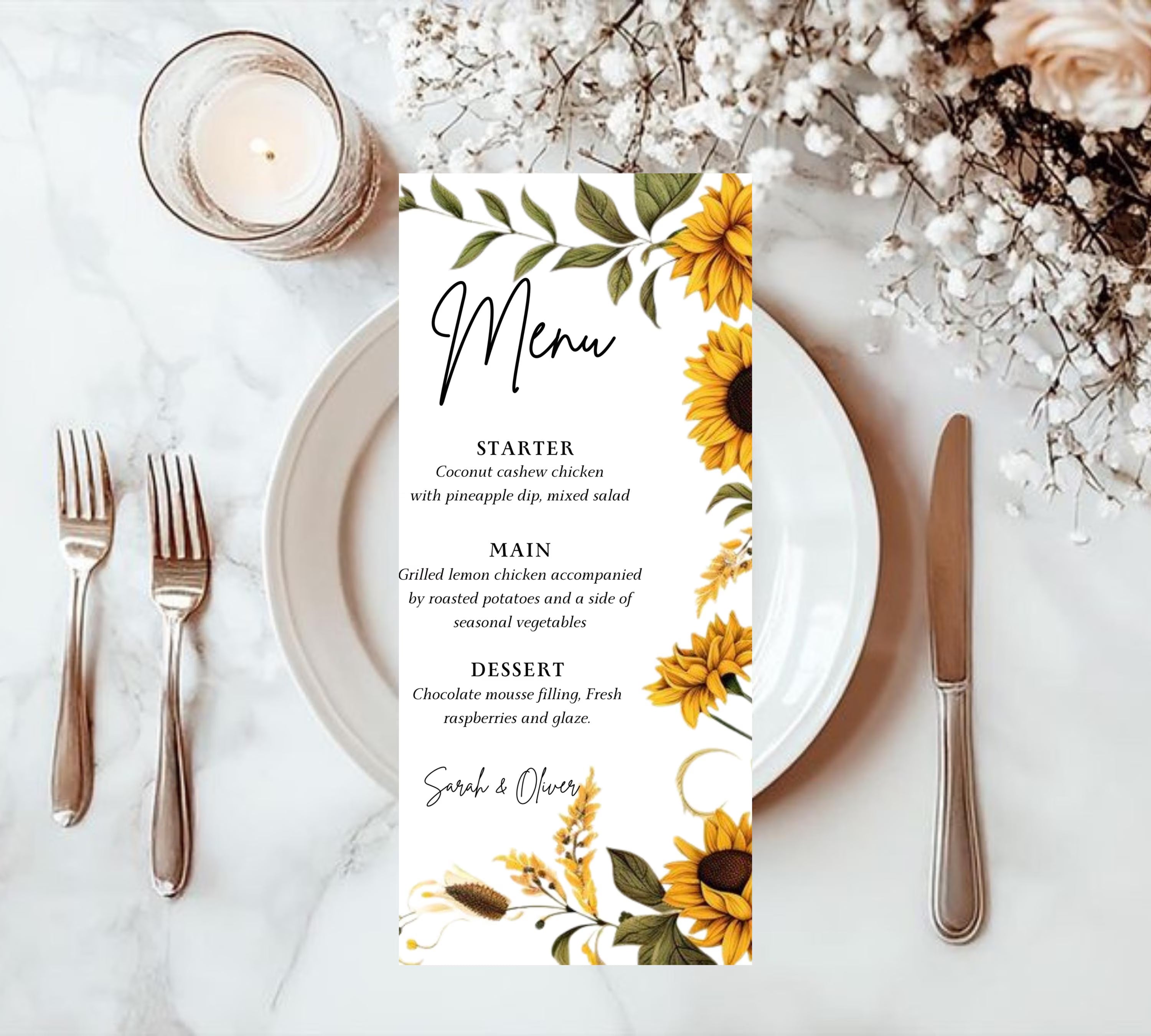 Sunflower Wedding Invitation bundle, Fall Wedding Invitation set, Autumn Wedding Invitation Template suite, Sage Yellow Floral Invite
